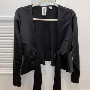 ASOS Collusion Satin Tie-Front Top
